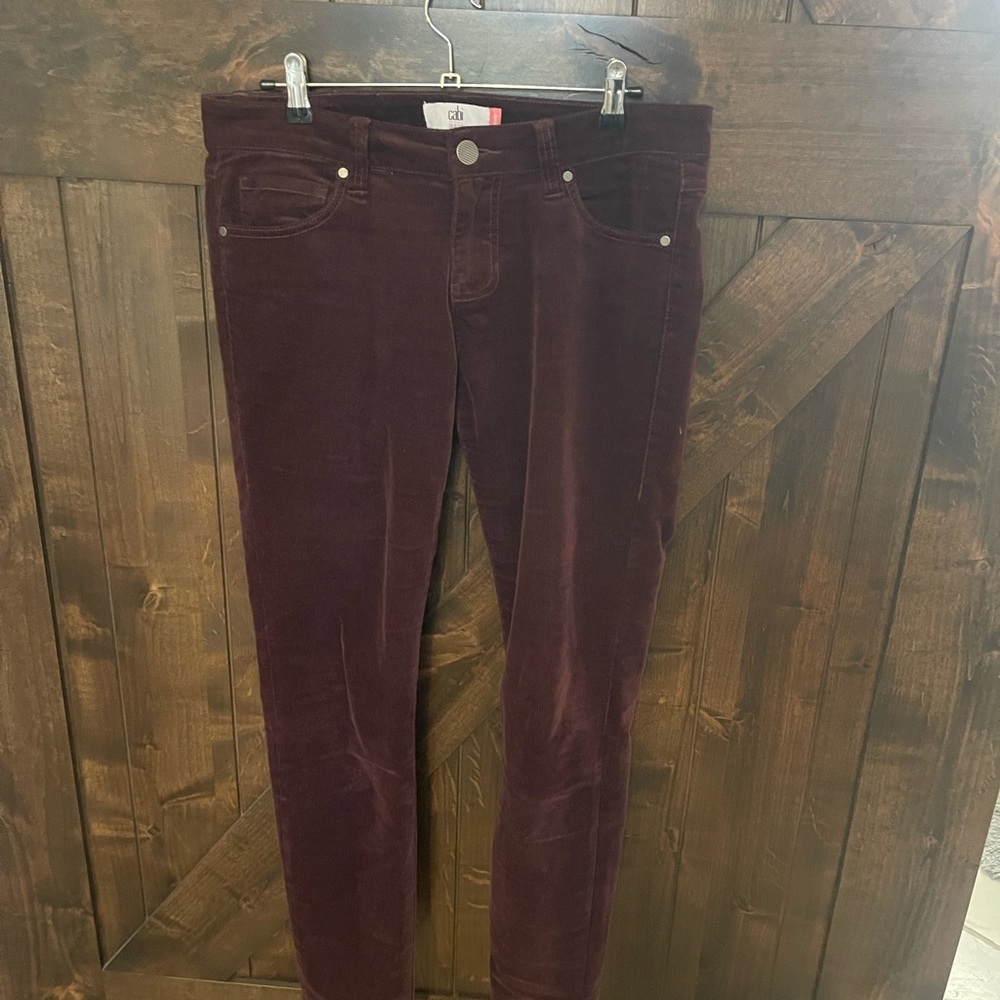 CAbi size 6 Burgundy Corduroy skinny Jeans